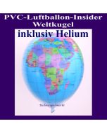 PVC-Folien-Luftballon, Weltkugel, Erde, Insider Ballon, inklusive Helium-Ballongas