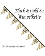 Wimpelkette Black & Gold 80