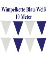 Wimpelkette, Wimpelgirlande Blau-Weiß, 10 Meter, PVC