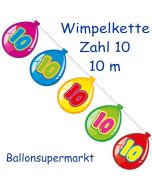 Wimpelkette Balloonshape zum 10. Geburtstag
