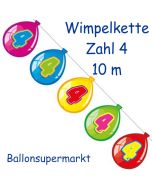 Wimpelkette Balloonshape zum 4. Geburtstag