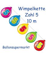 Wimpelkette Balloonshape zum 5. Geburtstag