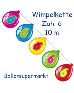 Wimpelkette Balloonshape zum 6. Geburtstag
