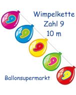Wimpelkette Balloonshape zum 9. Geburtstag