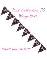 Wimpelkette Pink Celebration 30 zum 30. Geburtstag