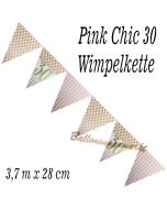 Wimpelkette Pink Chic 30 zum 30. Geburtstag