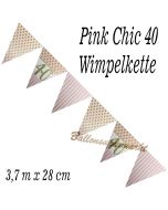 Wimpelkette Pink Chic 40 zum 40. Geburtstag