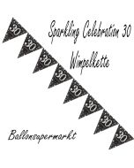 Wimpelkette Sparkling Celebration 30 zum 30. Geburtstag