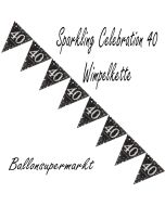 Wimpelkette Sparkling Celebration 40 zum 40. Geburtstag