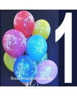 Luftballons mit der Zahl1, Ballons zum 1. Geburtstag