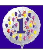 Zahlen-Luftballon aus Folie, Zahl 1, zu Geburtstag und Jubiläum