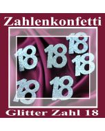 Zahlendekoration Glitter-Konfetti, Zahl 18