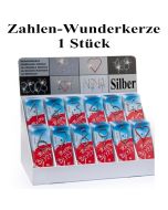 Zahlenwunderkerze Silber, 1 Stück