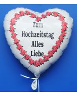 Zum Hochzeitstag Alles Liebe, Luftballon aus Folie mit Ballongas-Helium
