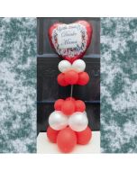 Danke Mama Ballondekoration und Tischdekoration zum Muttertag mit rotem Herzluftballon