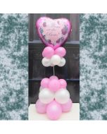 Mami ist die Beste! Ballondekoration, Tischdekoration. Luftballon in Herzform aus Folie, pinkfarben, ohne Helium zum Muttertag