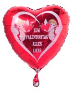 Zum Valentinstag alles Liebe, Amor, Liebesengel, Luftballon mit Helium