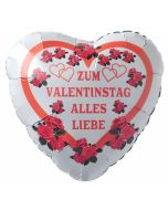 Zum Valentinstag Alles Liebe, Luftballon aus Folie mit Helium Ballongas, Liebesgrüße, Ballongrüße