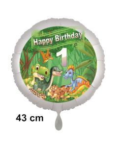 Dinosaurier Luftballon Zahl 1 zum 1. Geburtstag, 43 cm