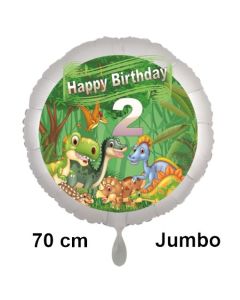 Dinosaurier Luftballon Zahl 2 zum 2. Geburtstag, 70 cm