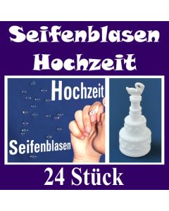 Seifenblasen Hochzeit, Wedding Bubbles Schwan, 24 Stück