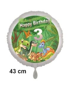 Dinosaurier Luftballon Zahl 3 zum 3. Geburtstag, 43 cm