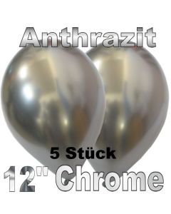 Luftballons in Chrome Anthrazit 30 cm, 5 Stück