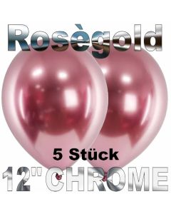 Luftballons in Chrome Roségold 30 cm, 5 Stück