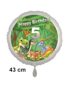 Dinosaurier Luftballon Zahl 5 zum 5. Geburtstag, 43 cm