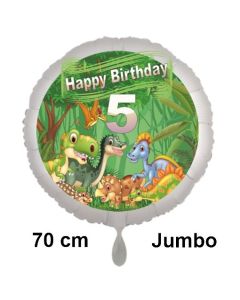 Dinosaurier Luftballon Zahl 5 zum 5. Geburtstag, 70 cm