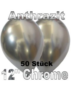 Luftballons in Chrome Anthrazit 30 cm, 50 Stück