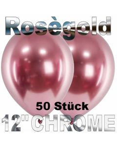 Luftballons in Chrome Roségold 30 cm, 50 Stück
