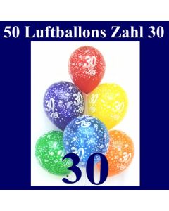50 Luftballons Zahl 30