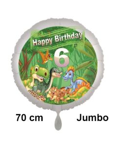 Dinosaurier Luftballon Zahl 6 zum 6. Geburtstag, 70 cm