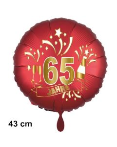 Luftballon aus Folie zum 65. Jahrestag und Jubiläum, 43 cm, rot,  inklusive Helium