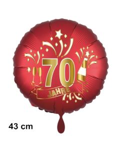 Luftballon aus Folie zum 70. Jahrestag und Jubiläum, 43 cm, rot,  inklusive Helium