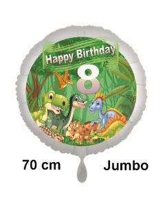 Dinosaurier Luftballon Zahl 8 zum 8. Geburtstag, 70 cm