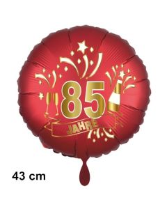 Luftballon aus Folie zum 85. Jahrestag und Jubiläum, 43 cm, rot,  inklusive Helium