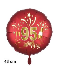 Luftballon aus Folie zum 95. Jahrestag und Jubiläum, 43 cm, rot,  inklusive Helium
