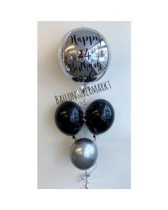 Orbz Luftballon Happy Birthday und Geburtstagszahl