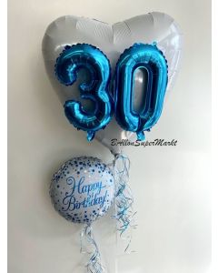 Folienballon Herz mit 3D Zahlen