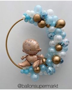 Luftballon-Deko Baby im Ring mit LED Licherkette