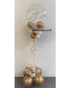 Ballon-Bouquet mit Bubbles Ballon in Gold