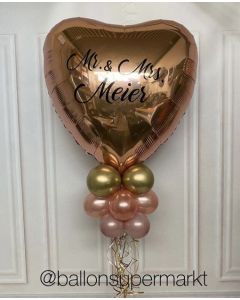 XL Folienballon Herz mit Beschriftung
