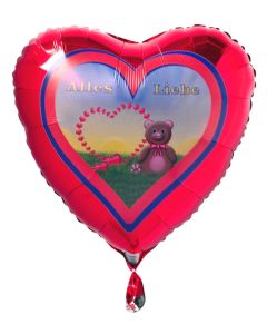 Alles Liebe, Luftballon aus Folie zum Valentinstag, inklusive Helium- Ballongas