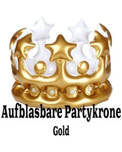 Aufblasbare Krone Gold, Verkleidung zu Hen Night, Hen Party und Junggesellinnenabschied