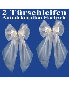 Autodekoration Hochzeit, 2 Türschleifen