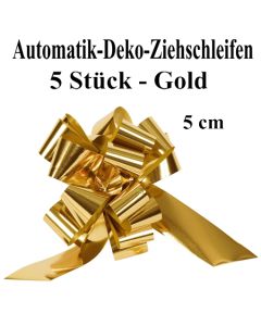 Automatik-Ziehschleifen, Gold glänzend, 5er Set