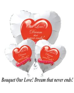 Valentinstag Ballon-Bouquet "Our Love! Dream that never ends!"