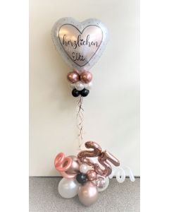 Ballon-Bouquet mit Zahlen Herzlichen Glückwunsch